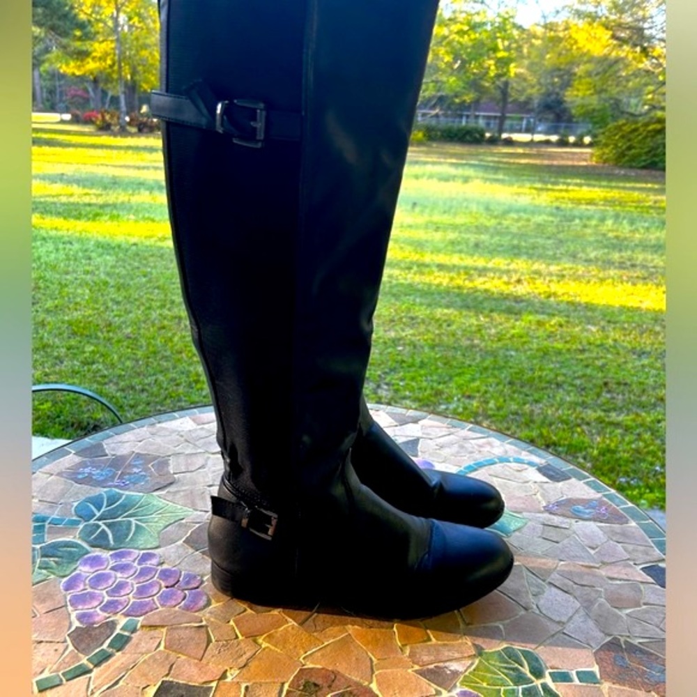 TALL BLACK RIDING BOOTS SIZE 7.5 - Picture 4 of 11